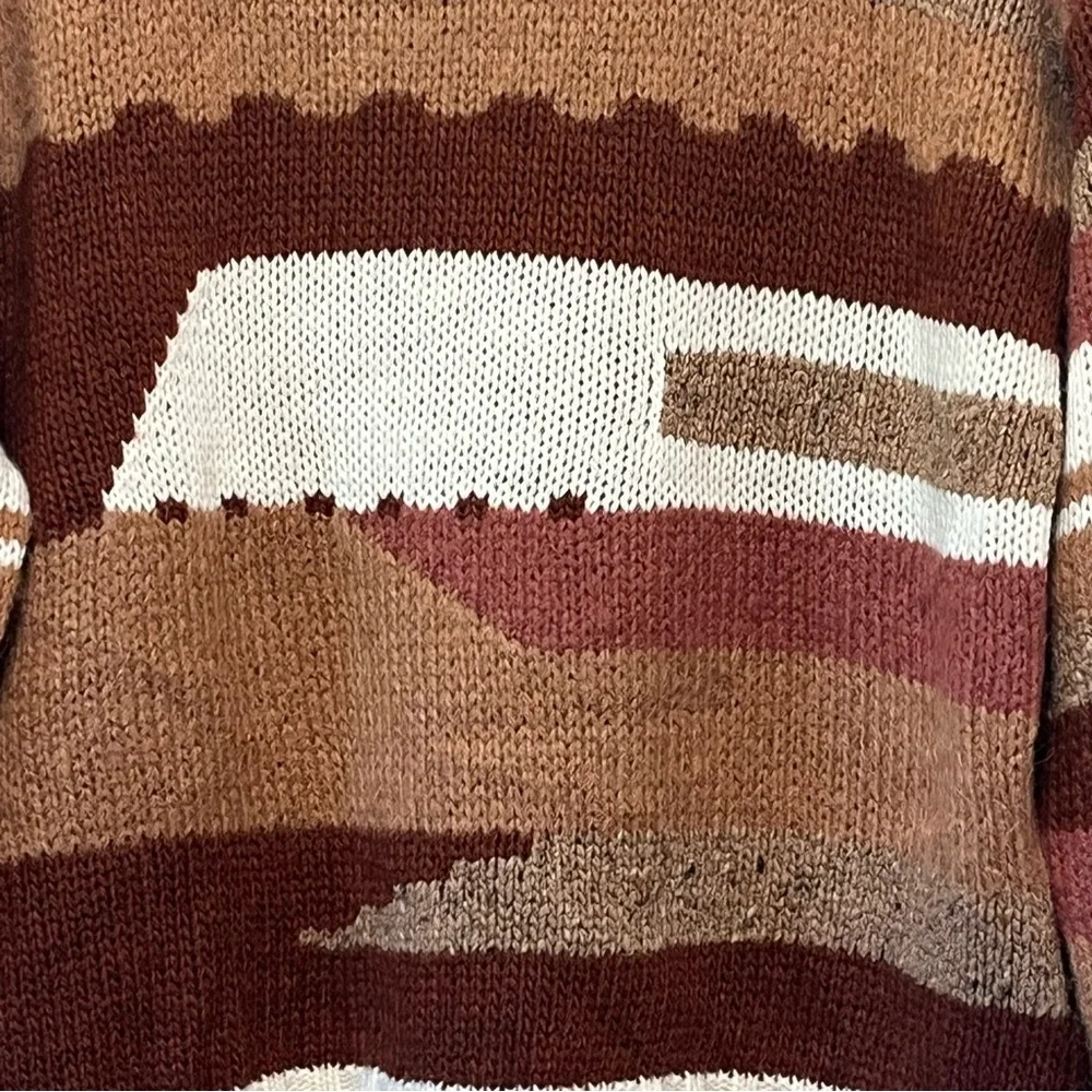 ELSAMADA Sweater Womens L Wool Alpaca Blend Colorblock Abstract Artsy Italy